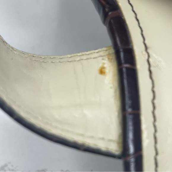 AK Anne Klein Sandals Womens 6.5M iflex Akberlynn Brown Embossed Leather Shoes - Picture 12 of 14